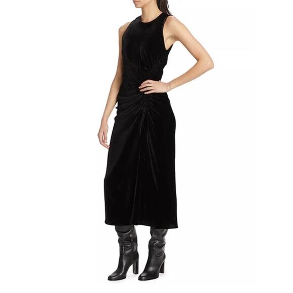 Ulla Johnson Cornelia Velvet Sleeveless Midi Dress in Black Size 0 $790 - Picture 7 of 13